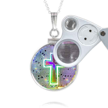 Nano Bible Cross Pendant set includes 18